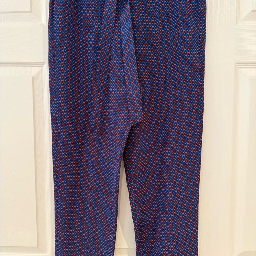 Tory Burch Patterned Blue and Red Pants